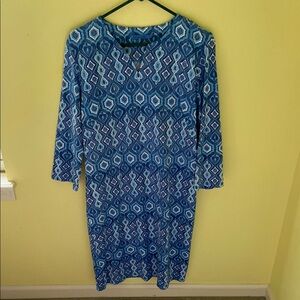 J. McLaughlin Blue Long Sleeve Sheath Dress